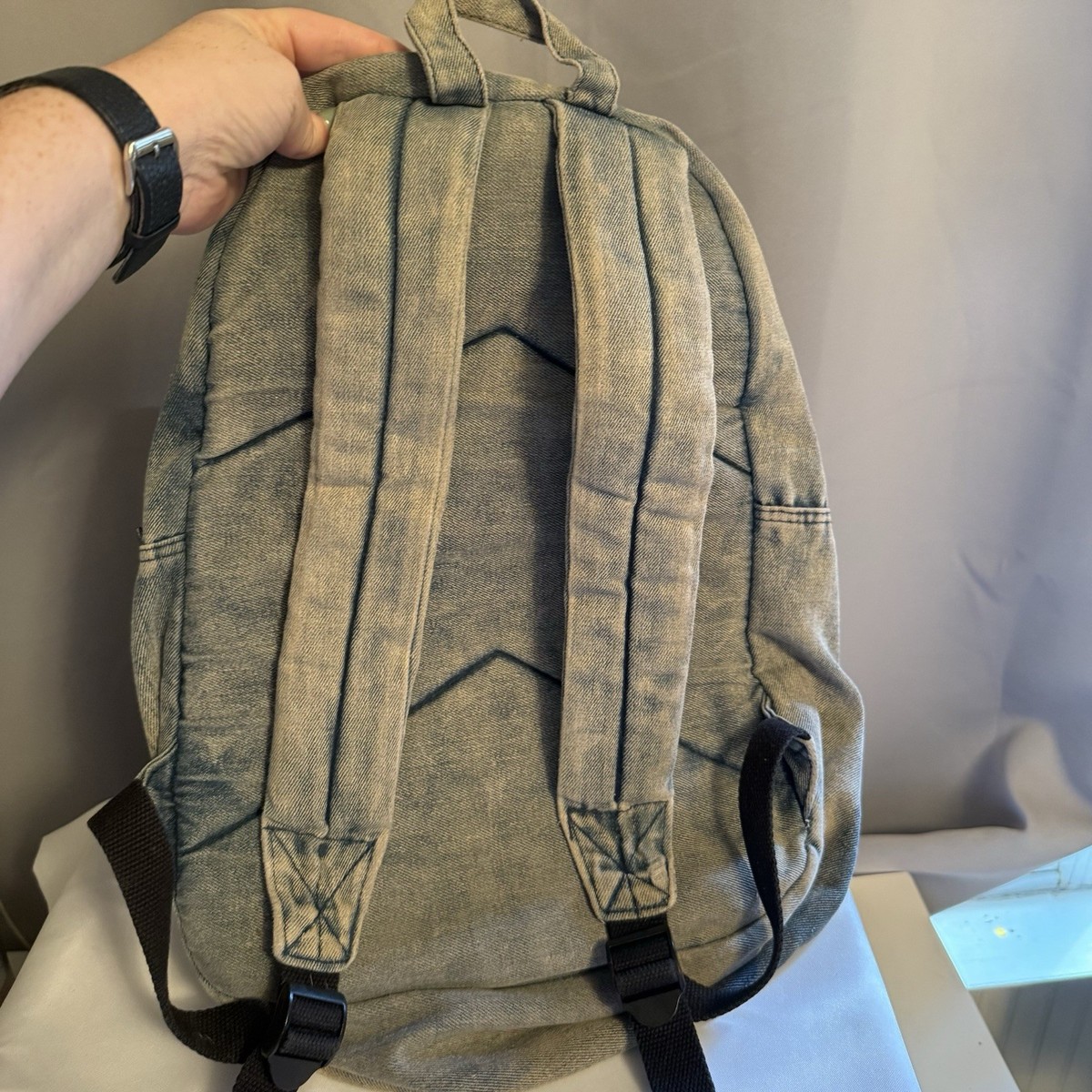 Disney Loungefly Ariel Little Mermaid Flounder Blue Denim Backpack With Patches Little Mermaid Ariel Sequins Loungefly Mini Backpack (Under  main image 3