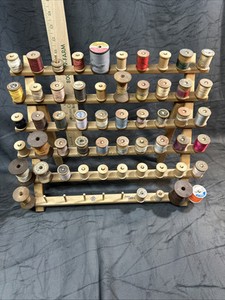 June Tailor Sewing Thread Spool Holder Hold 60 Poles With 55 Vintage Spools