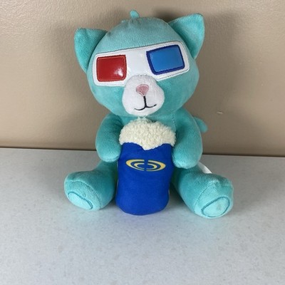 Cineplex Big Screen Buddies Plush Toy Blue Cat with 3D Glasses and Popcorn