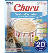 2 - INABA Churu Cat Treats, Lickable, Squeezable Creamy 0.5 Ounce 40 Tubes Total