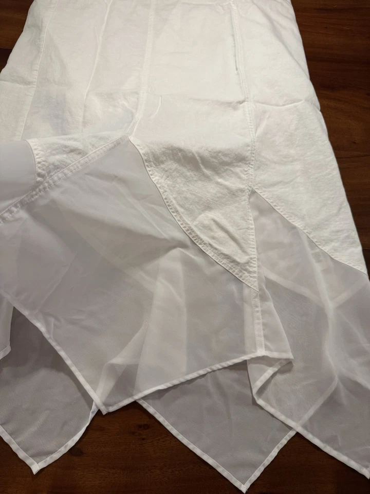 Chico's Mujer Pull On Blanco Lino y Voile Pañuelo Dobladillo Falda Talla Grande Foto 4 de 4