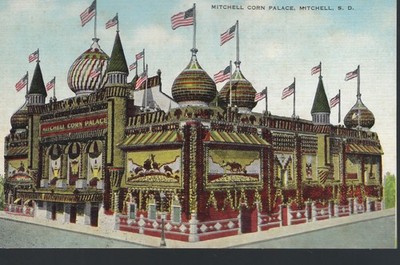 Vintage Mitchell Corn Palace Mitchell South Dakota SD Linen Postcard Unused 1950