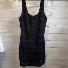 Forever 21 Size Large Black Mini Dress Lace And Lined