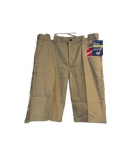 DICKIES Boy's Flat Front Slim Fit Straight Leg Khaki Shorts Flex Size 18 NWT