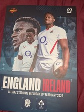 England v Ireland rugby 21.02.26 Six Nations match day program programme