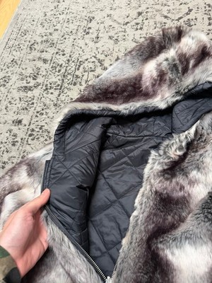 Supreme Faux Fur Reversible Hooded Jacket 'Black' Size US XL | eBay
