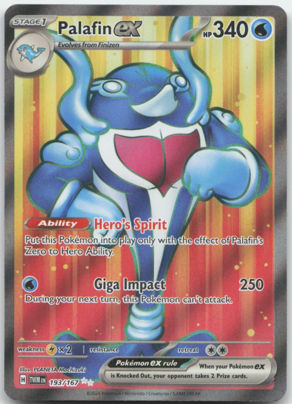 Palafin ex 193/167 SV06: Twilight Masquerade Pokemon Card NM