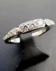 Vintage 0.40 CTW Round CZ Diamond Art Deco Antique Wedding Band Ring in Silver
