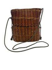 Vintage Asian Woven Lidded Purse Basket