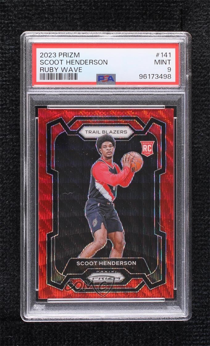 2023-24 Panini Prizm Ruby Wave Prizm Scoot Henderson #141 PSA 9 MINT oh4
