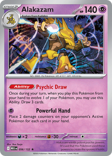 Alakazam 56/132 Mega Evolution Rare Holo Near Mint Pokemon