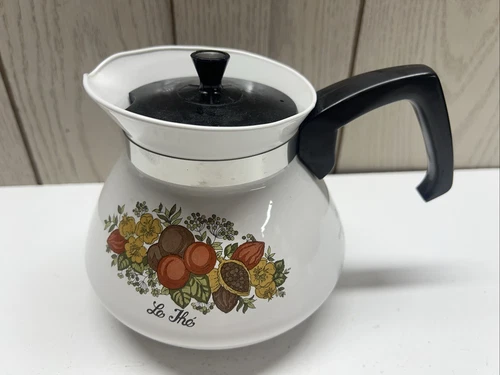 VTG Corning Ware P-104 Spice Of Life Le The 6 Cup Coffee Tea Pot Kettle with Lid