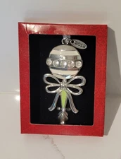 St Nicholas  Silver & Rhinestones Baby Ornament Rattle 2012