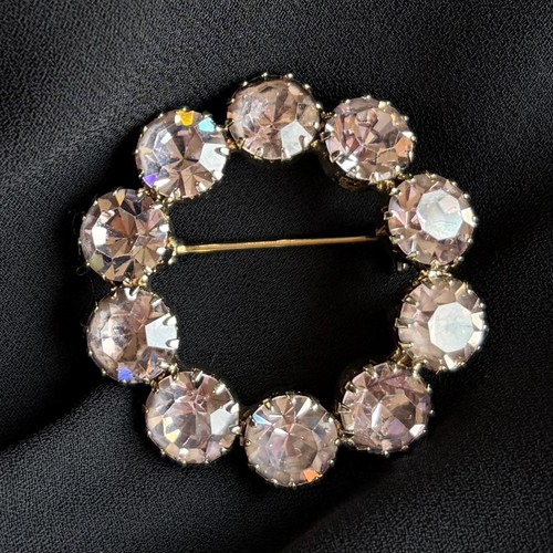 Vintage Purple Crystal Circle Pin