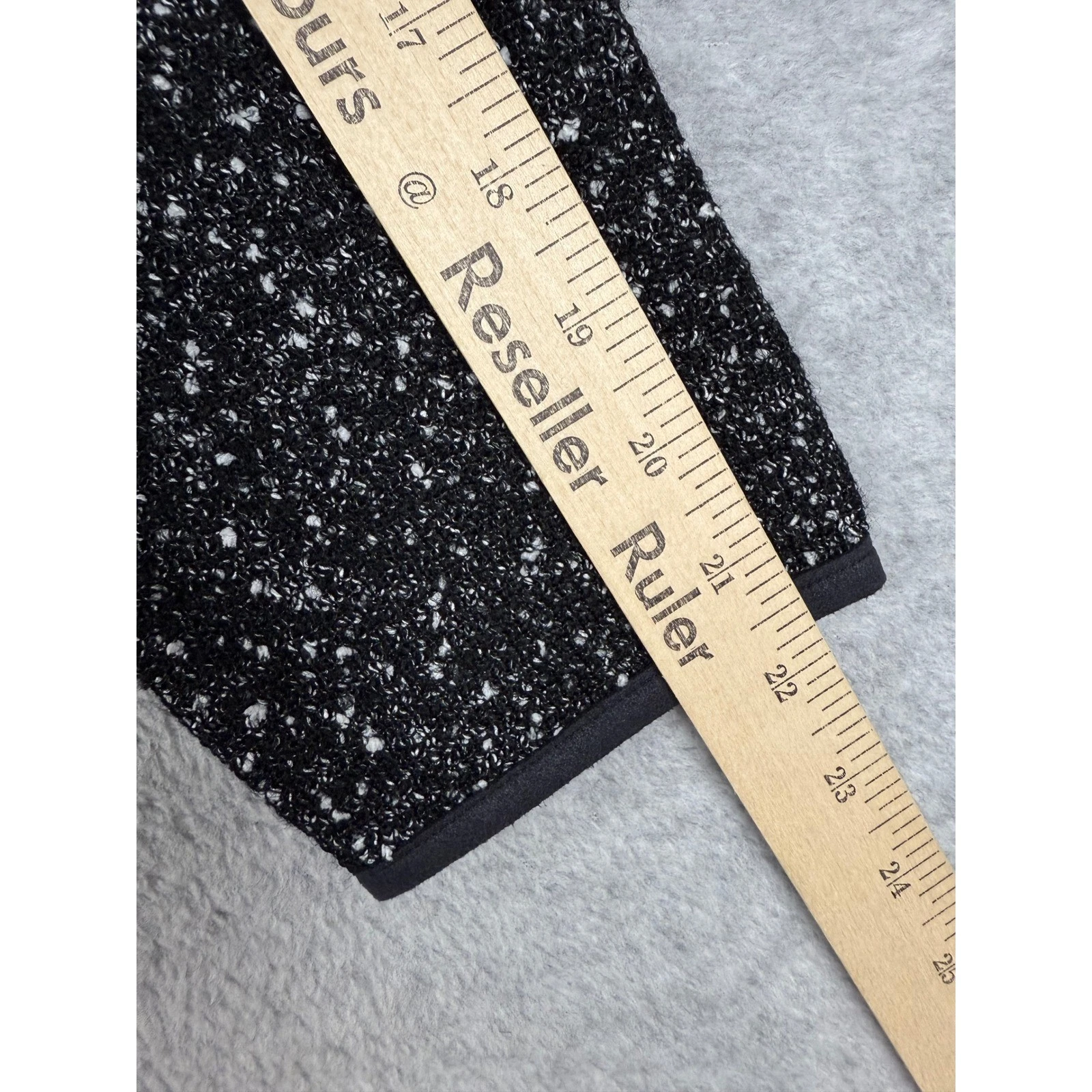 VETEMENTS Abito Talbots 12 Petite Nero Tweed Tubino Carriera Ufficio Accenti Oro Spessore