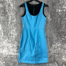 Maurices Size 1/2 Party Scoop Neck Mini Sheath Dress Blue Sleeveless Zip Lined