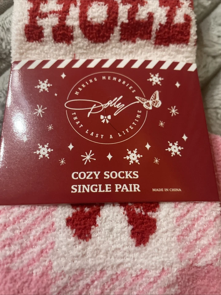 Acogedores calcetines Dolly Parton Navidad Rosa Acebo Dolly Bow a cuadros talla única nuevos Foto 2 de 4
