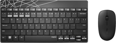 Rapoo Tastatur+Maus Deskset 8000M Kabellos USB Wireless Mini Schwarz
