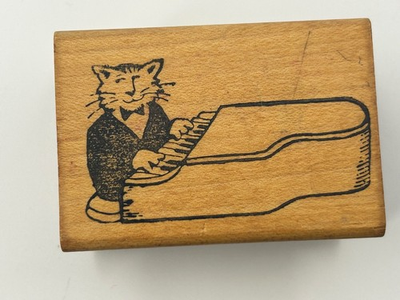 #ad All Night Media Rubber Stamp Cat on Fence Wood Block Vintage $28.39
