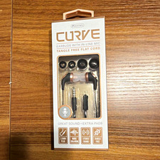 Sentry Curve In-Ear Earbuds On-Cable Mic Noise Isolation 3.5mm 4ft Black