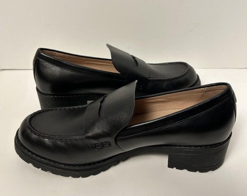 Cole Haan Shoes Womens Size 9 Black Loafer Grand 360 Leather Chunky Heel Penny - Picture 6 of 11