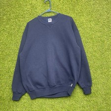 Vintage Russell Athletic Sweatshirt Mens XL Blank Pullover Made in USA Navy Blue