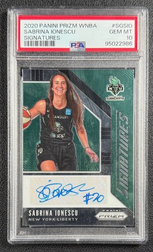 SABRINA IONESCU PSA 10 2020 PRIZM WNBA #SG-SIO ROOKIE SIGNATURES AUTO RC 2986