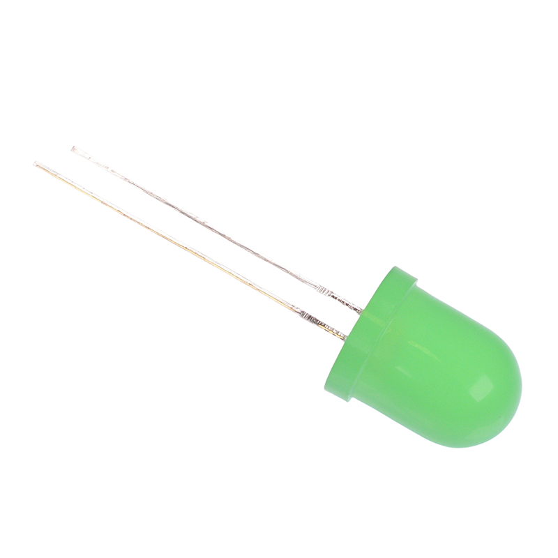100 x Yellow Green 10mm Diffused LED 45mcd 60°