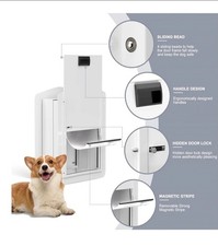 Double-Flap Dog Door for Doors  Wall, w/Closing Panel/Lock, Medium