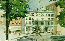 Newton NJ New Jersey Cochran House Hotel Artist View Chrome Postcard Unposted