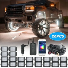 C3 20Pcs RGBW LED Rock Lights Kits Underglow Underbody Neon LED Lights Truck Car