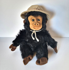 Vintage Hosung Chimpanzee Monkey Plush Hand Puppet With Face Squeaker 1994