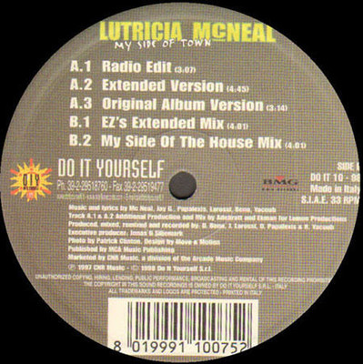 LUTRICIA MCNEAL - My Side Of Town - Do It Yourself - Italy 1998 - DOIT-1098