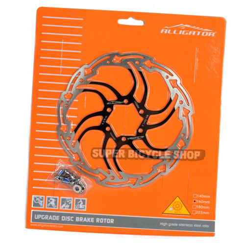 Black ALLIGATOR MOTION Stainless Disc Brake Rotor,180mm