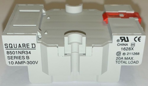 SQUARE D 8501NR34 10 AMP 300 V Relay Base Socket Din Rail Mount 1628X 20 AMP Max - Picture 2 of 3