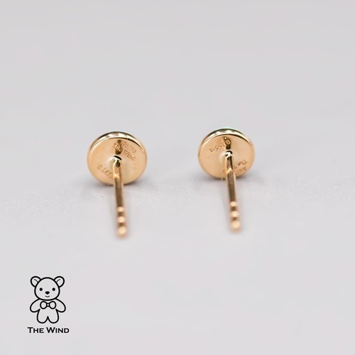 Minimalistische australische massive Opal runde Ohrstecker 18K Gelbgold - Bild 7 von 19