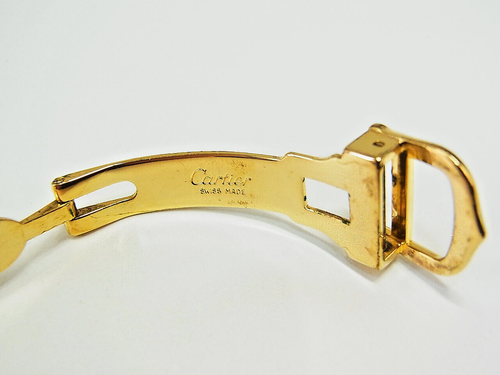 Cartier 12mm Polish Deployment Genuine Clasp Buckle Watch Band Gold Plated - Picture 2 of 15