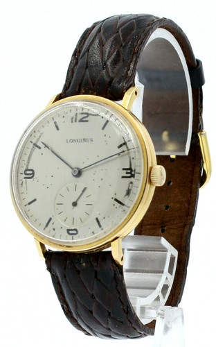 Vintage Longines 18k Yellow Gold Round 