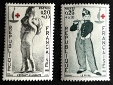 Timbres France Croix Rouge 1963 N° 1400 et 1401 neufs**