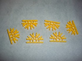 100 K'nex YELLOW 5 Position Connectors ~ STANDARD PARTS LOT KNEX