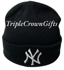 MLB New York Yankees ('47 Brand) Beanie Raised Cuff Knit Hat Black