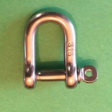 50 Stainless Steel 316 Forged D Shackles 3/16" 550lb WLL Paracord