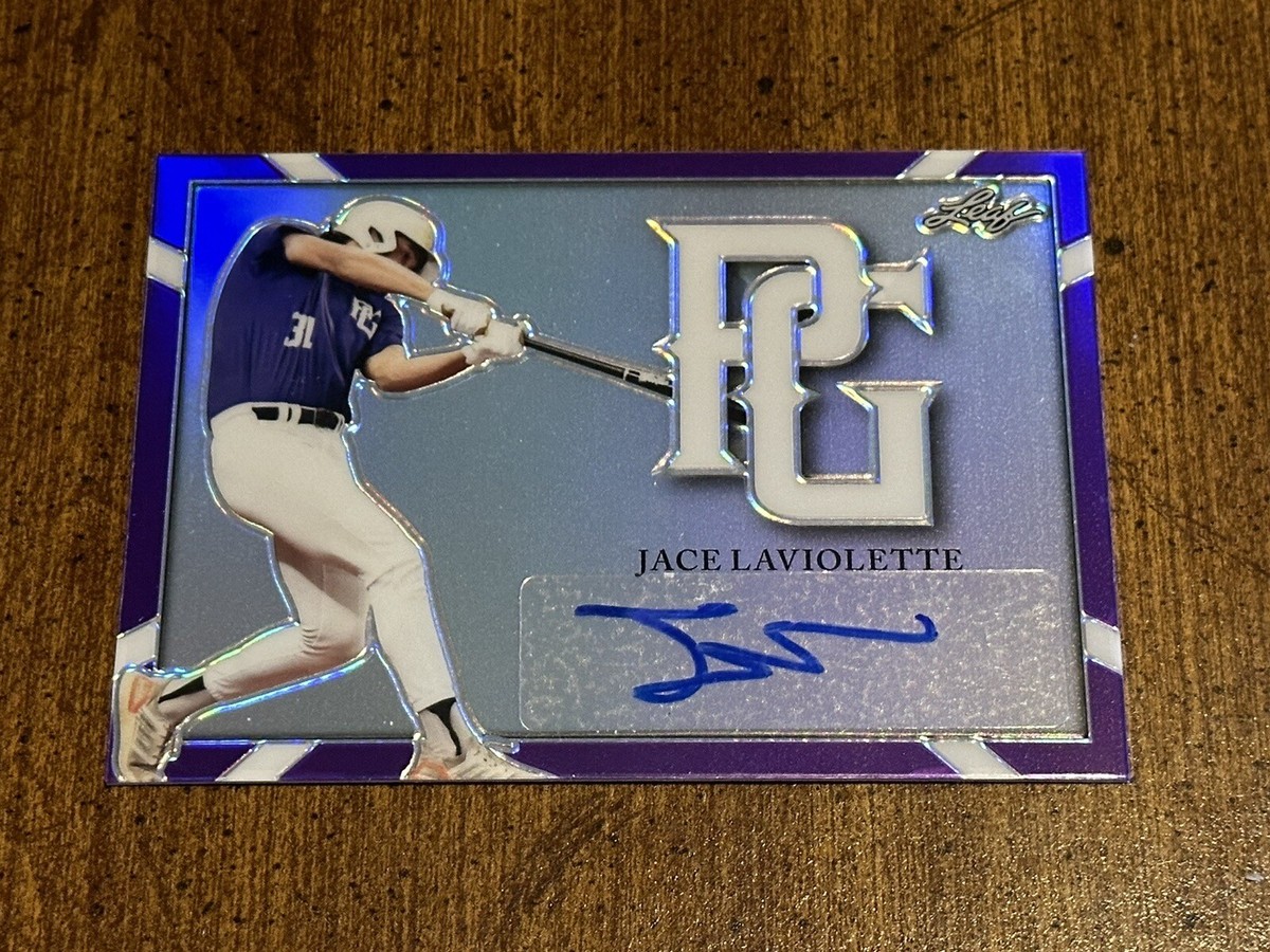 JACE LAVIOLETTE 2021 LEAF PERFECT GAME PURPLE AUTO #10/10 TEXAS