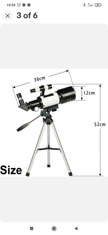 Outdoor Monocular Moon Astronomical Telescope F30070 With Tripod 150X Zoom HD - Image 3 of 4