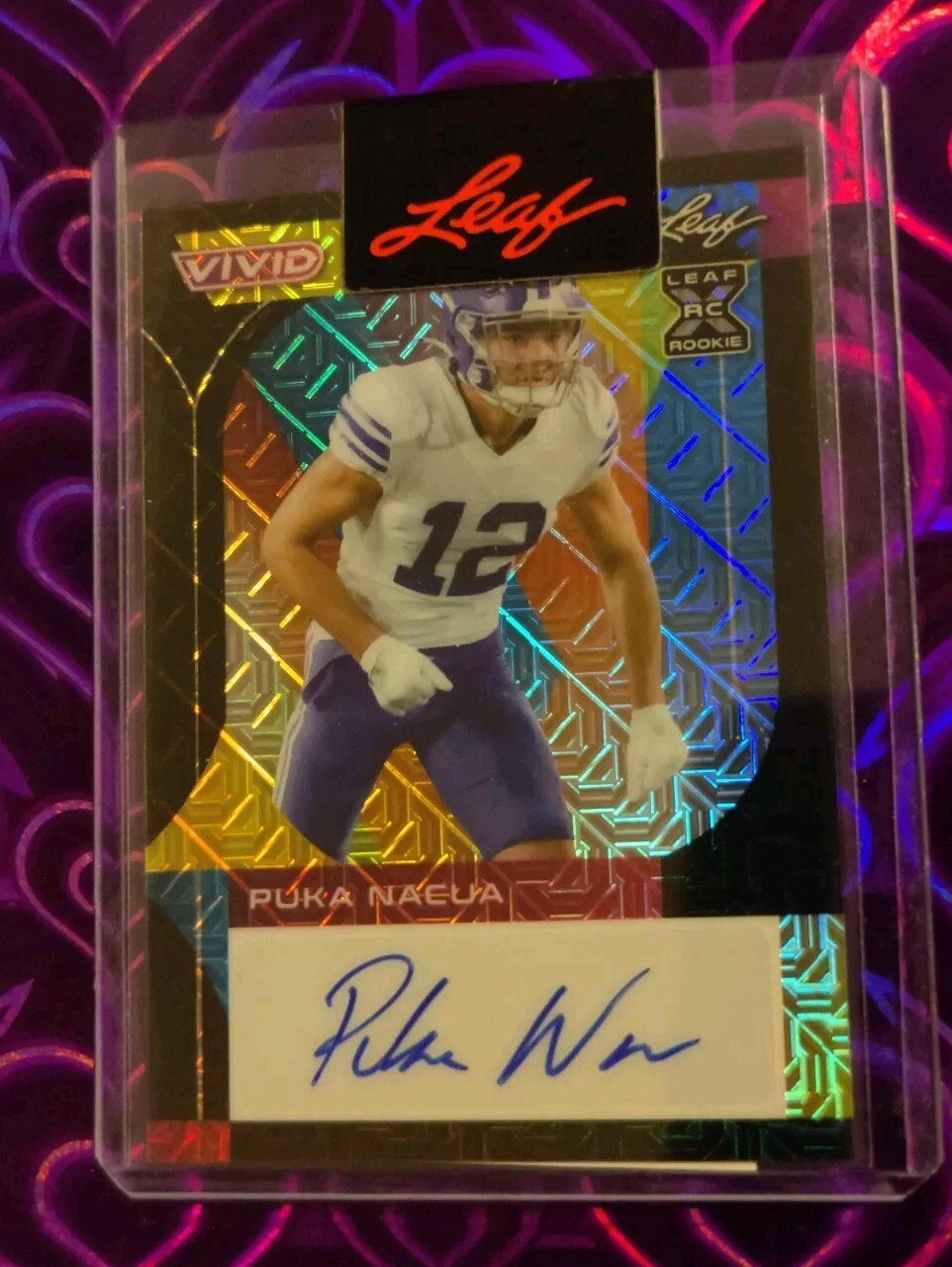 Puka Nacua Leaf Vivid Autographs #BAPN1 Black Mojo