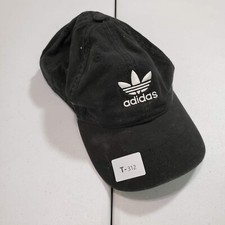 Adidas Men Hat One Size Black Baseball Cap Trefoil Logo Embroidered Adjustable