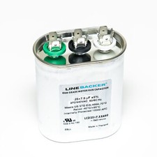 Supco Capacitor Oval Dual Run 25 7.5 uf mfd 370/440 Volts for HVAC Motors