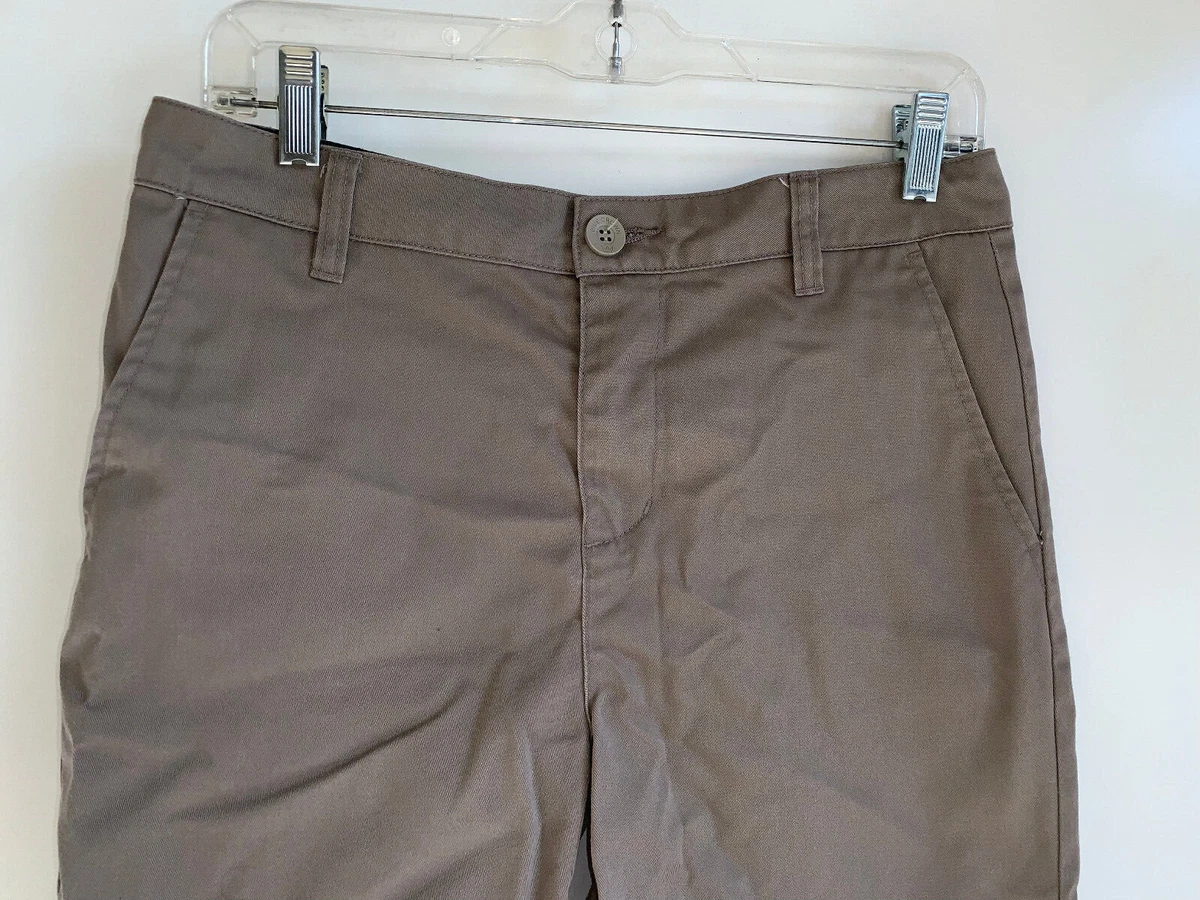 BLUE CROWN Men s Classic Chino Khaki Tan Color Flat Front Shorts Size 30