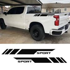 Glossy Black Side Bed Rear Trunk Vinyl Decal Sticker Stripes For Chevy Silverado
