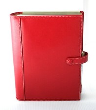 LEVENGER Small Red Smooth Leather Agenda/Address Book/Planner  NEW
